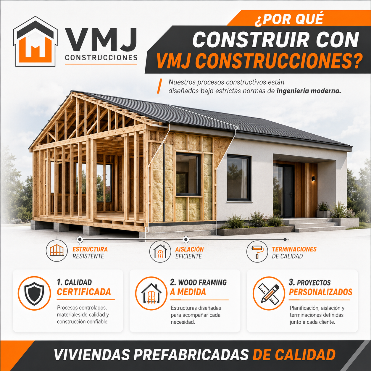 Proceso Wood Framing de VMJ Construcciones